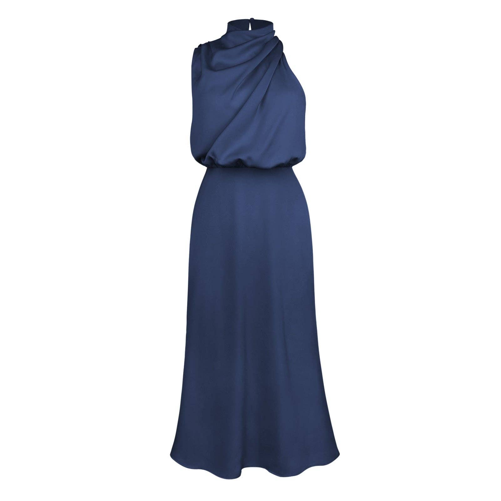 Sweetkama - Wholesale Dress - Women's - Ladies Eleganr Sleeveless Satin Midi Dress GQQT9