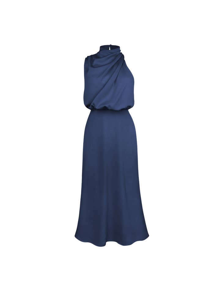 Sweetkama - Wholesale Dress - Women's - Ladies Eleganr Sleeveless Satin Midi Dress GQQT9