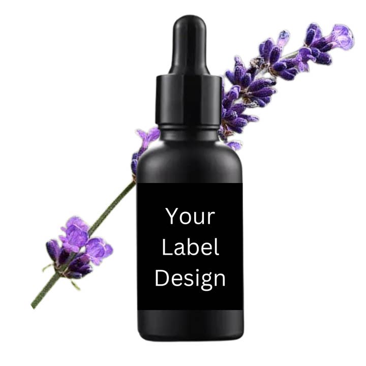 Essential lavendelolja med privat etikett i svarta flaskor för wholesale av Lavanta Oils