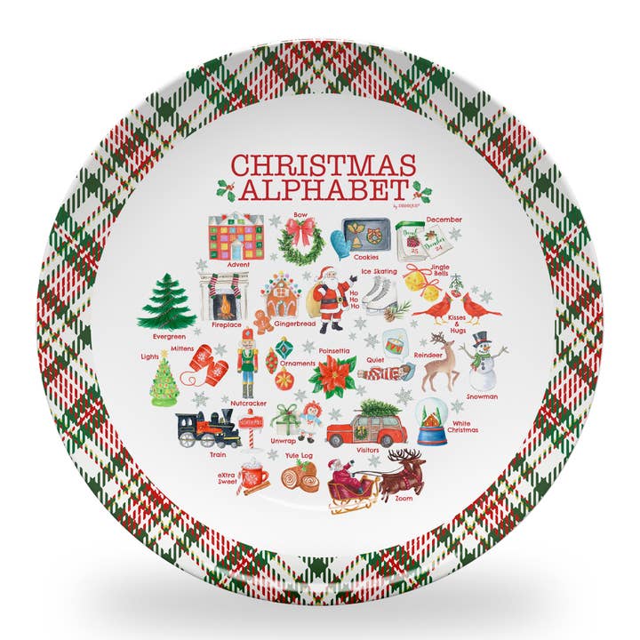 Christmas Alphabet Plastic Plate for wholesale by Dishique