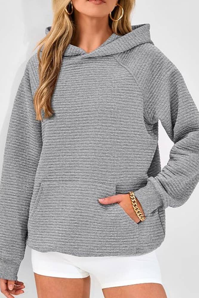 UNISHE - Wholesale Hoodie - Dames - Sweatshirt met capuchon en kangoeroezakken in effen kleur ZK2178