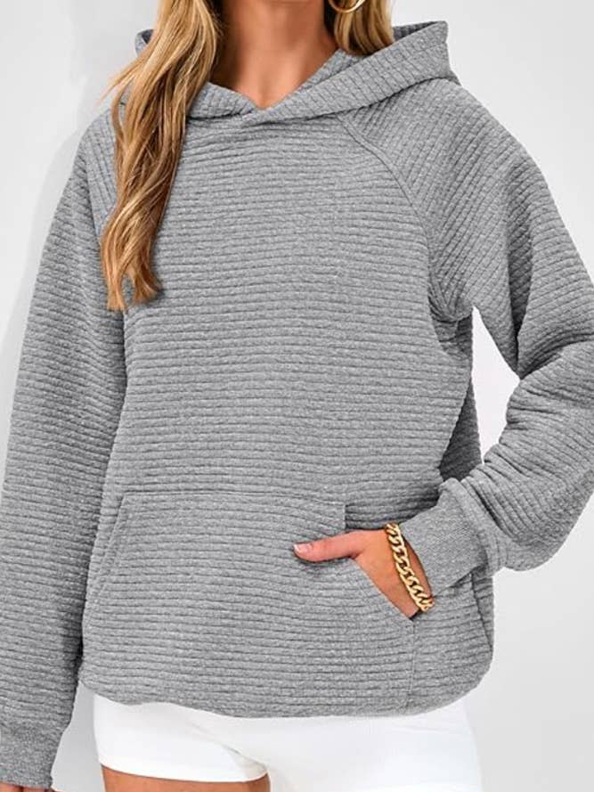 UNISHE - Wholesale Hoodie - Women's - Solid Color Kangaroo Pockets Hooded Sweatshirt ZK2178