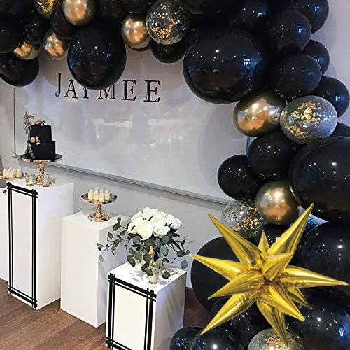 Ellie's Party Supply - Vendita all'ingrosso A palloncino - Palloncino dorato a grappolo Starburst (26 pollici)1