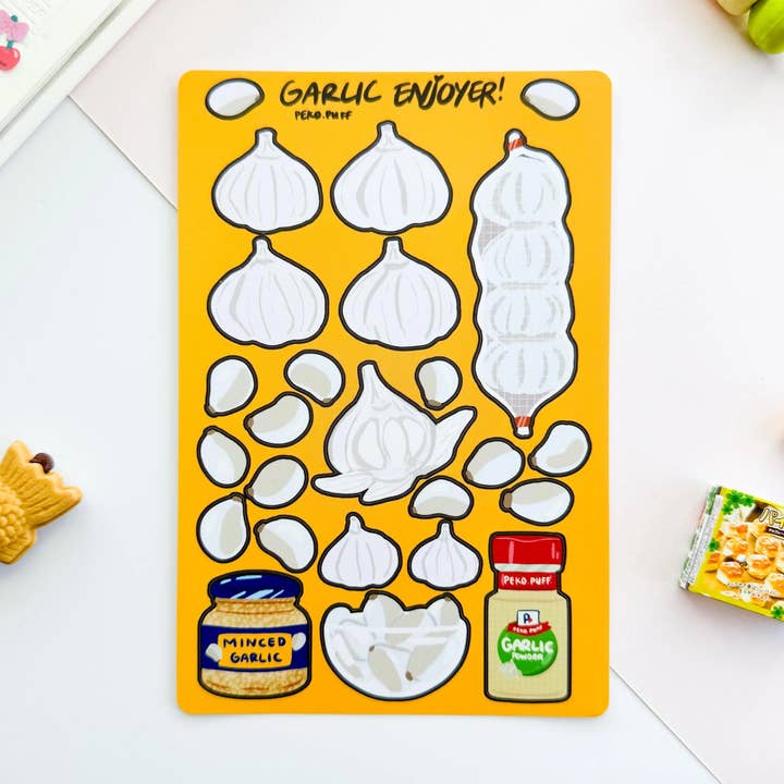 Garlic Matte Waterproof Deco Sticker Sheet for wholesale by PekoPuff