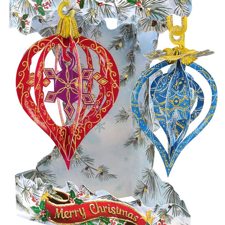 Boston International - Wholesale Everyday Greeting Card - Santoro - Baubels Christmas Swing Cards