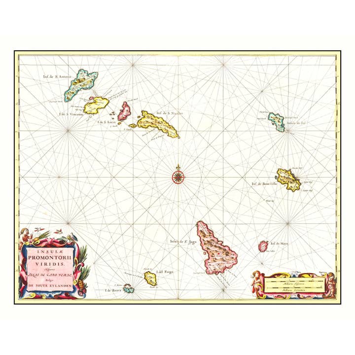 Ted's Vintage Art - Wholesale Map - Vintage Map of Cape Verde, 16654