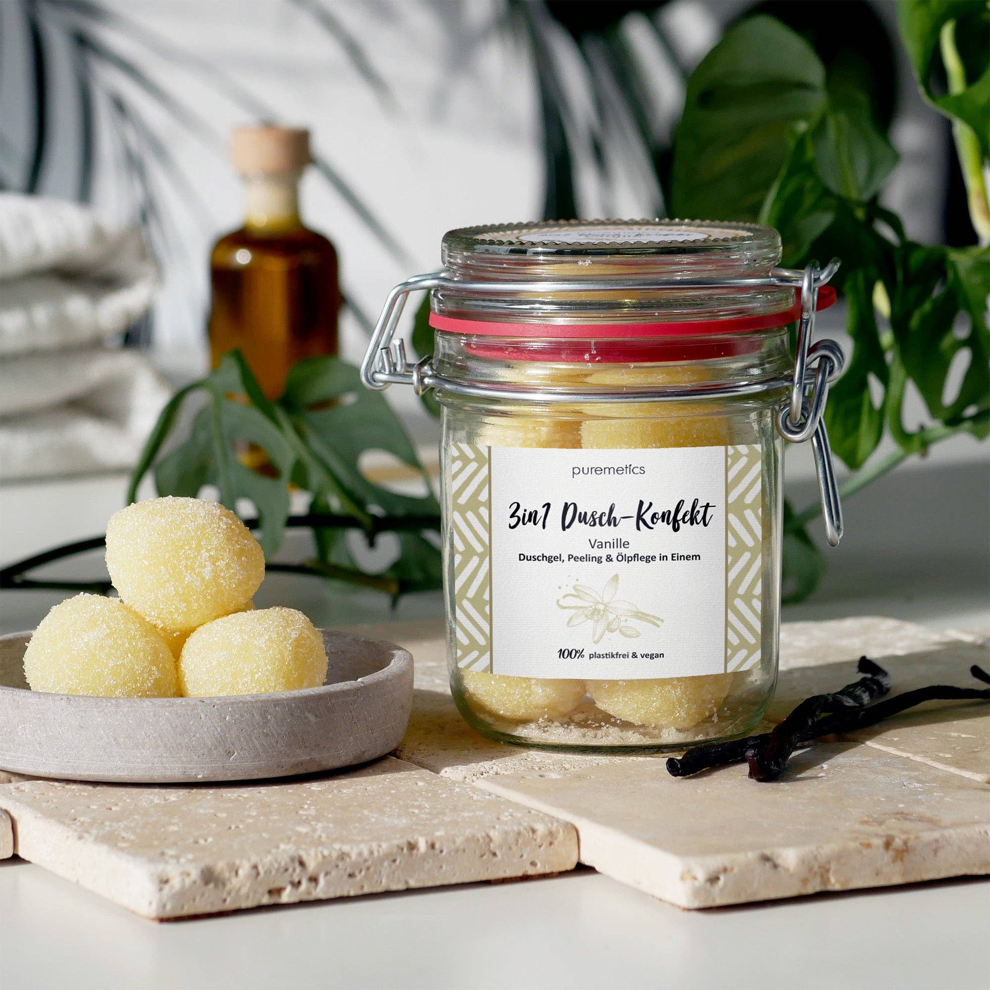 puremetics GmbH – Esfoliante corporal por atacado – Candy de banho 3 em 1 de baunilha1