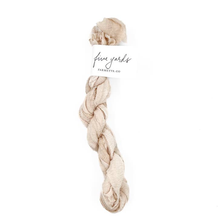 farmette - Wholesale Ribbon - Gift Wrapping - Lace Plant-Dyed Sari Silk Ribbon - 5 yards