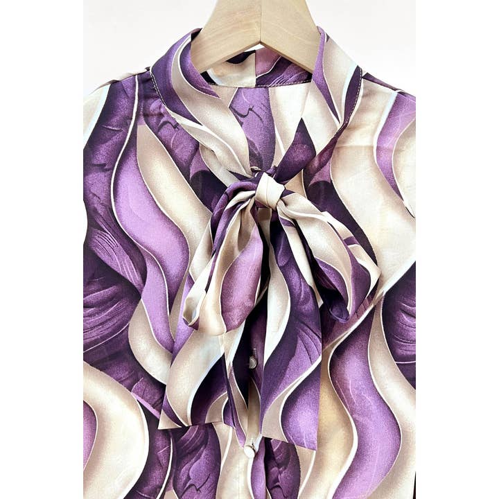 MULTI X8078CT.Contrast Colors Shirt with Bow for wholesale on Faire