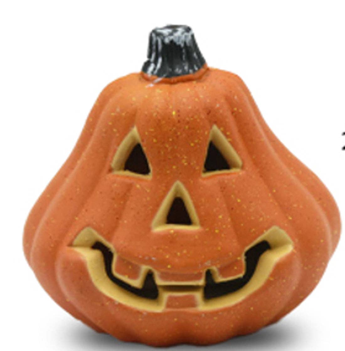 Winterland Inc. - Wholesale Decorative Tabletop Object - 8" Battery Operated Lopsided Smiling Jack-O-Lantern0