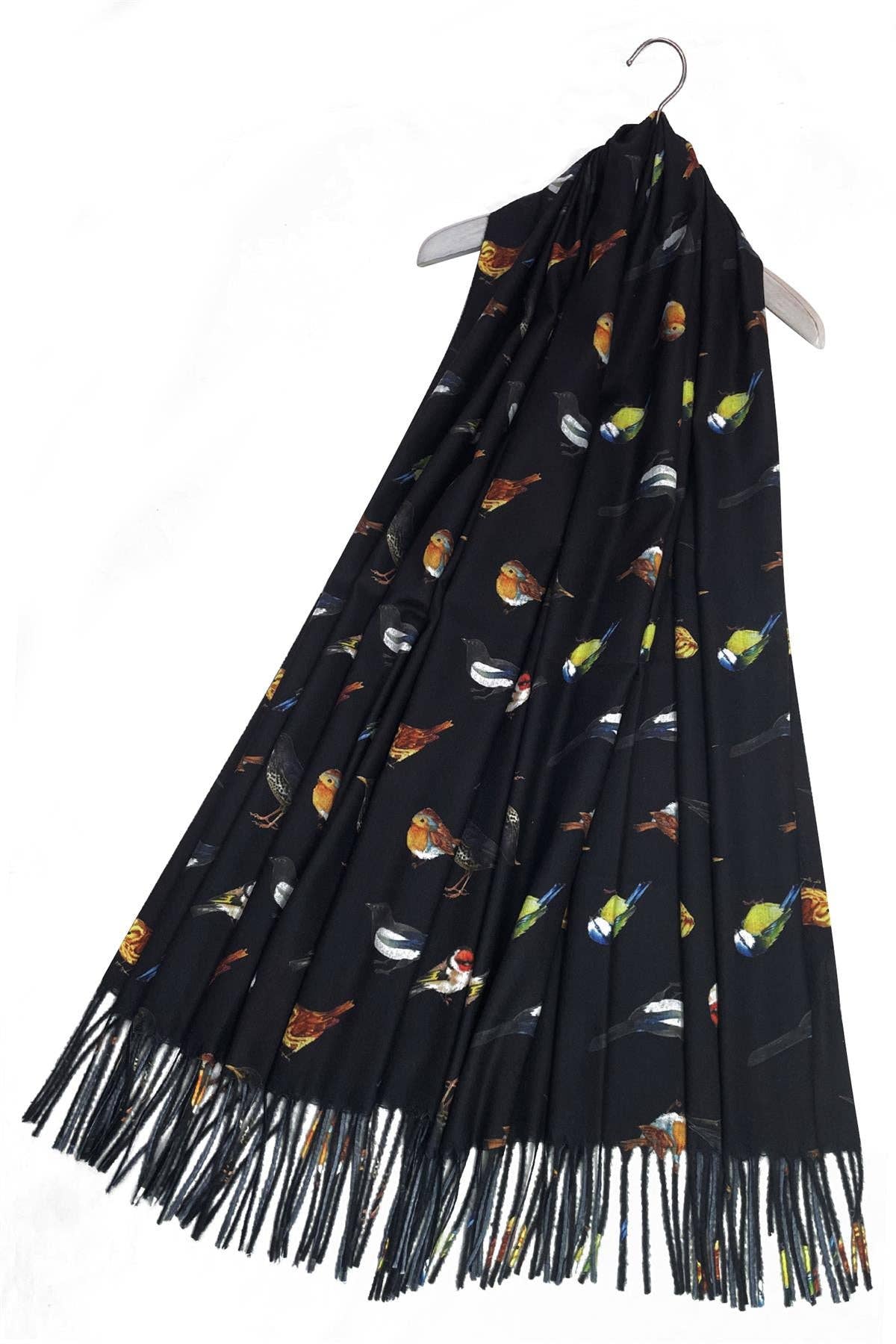 Fashion Scarf World - Wholesale Sjaal - Dames - Sjaal met kwastjes en print van British Wildlife Birds13