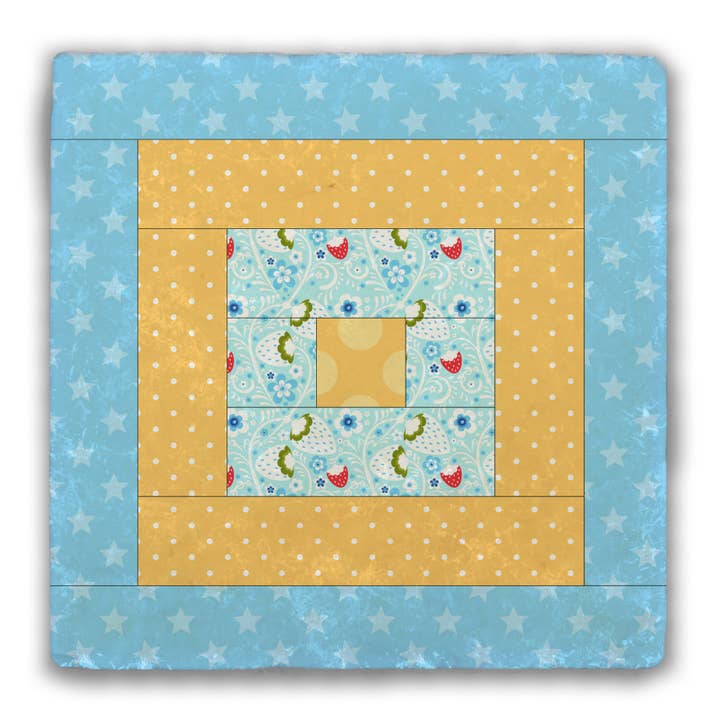 Amish Squares Quilt Tumbled Stone Coaster for wholesale by Nelson Gifts Wholesale