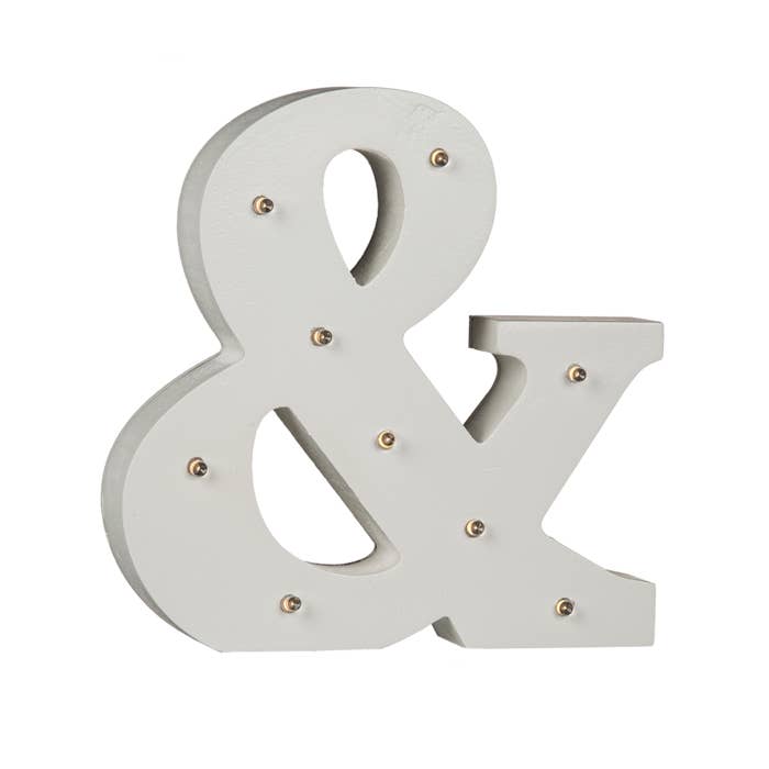 Out of the blue KG – Sinal por atacado – Símbolo de madeira iluminado &, com 9 LEDs, cerca de 16 cm2