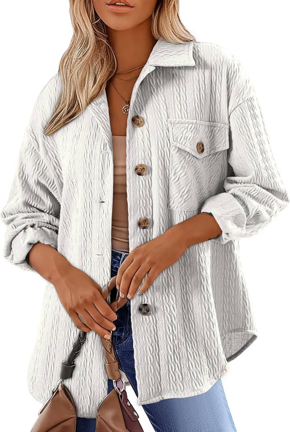 Lily Clothing - Wholesale Button Down Shirt - Women's - EVERYTHING GOES WITH A LAPEL SHIRT TOP3