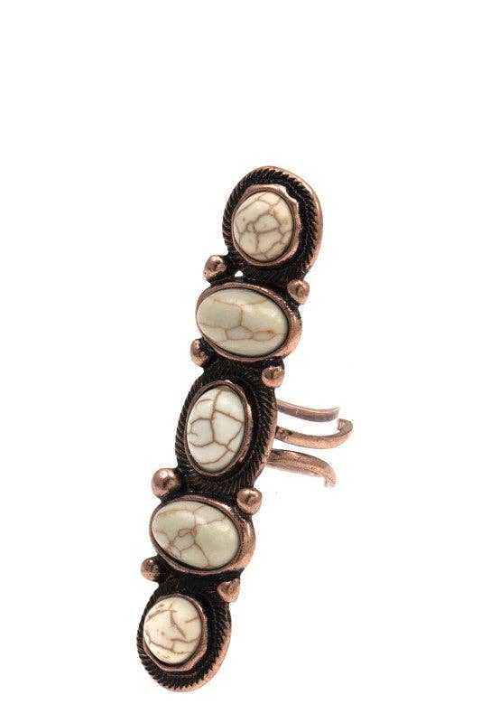 Andrea Bijoux – wholesale Cocktail/Statement Ring – RUND OVAL PÄRLA I LINJE MANSCHETTEN RING2