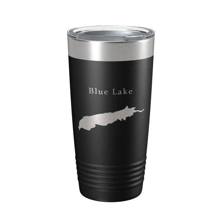 Blue Lake Map Tumbler Travel Mug Insulated Laser Engraved Coffee Cup Alaska 20 oz for wholesale by CarveBright