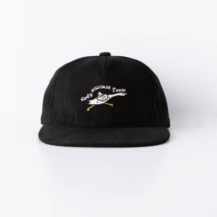 GLO- God's Love Overcomes - Wholesale Flat Brim Cap - Unisex - God's Silliest Goose Corduroy Hat