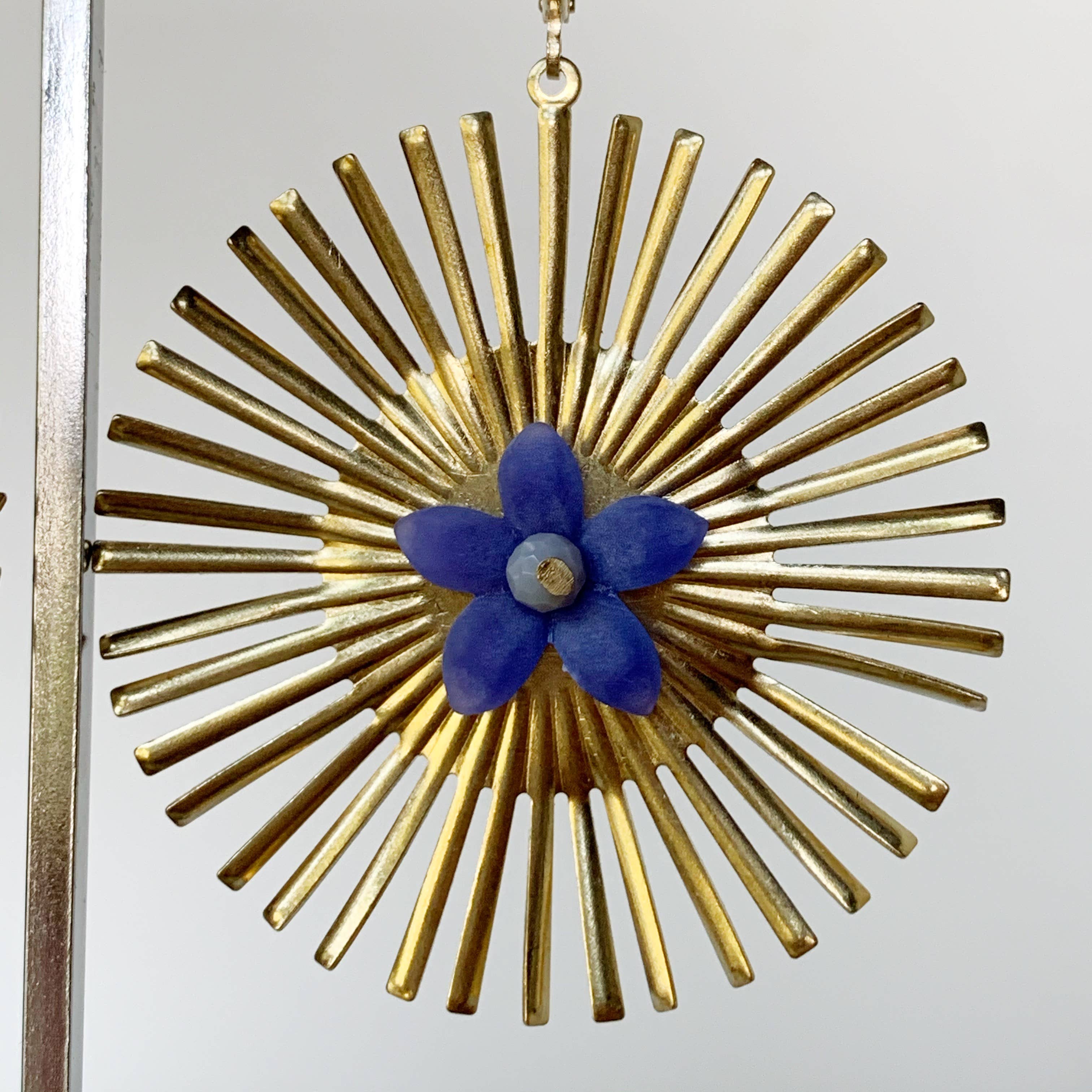 Bou Cou - Wholesale Dangle Earrings - Bammm Blue Vintage Flower Dangle Earrings4