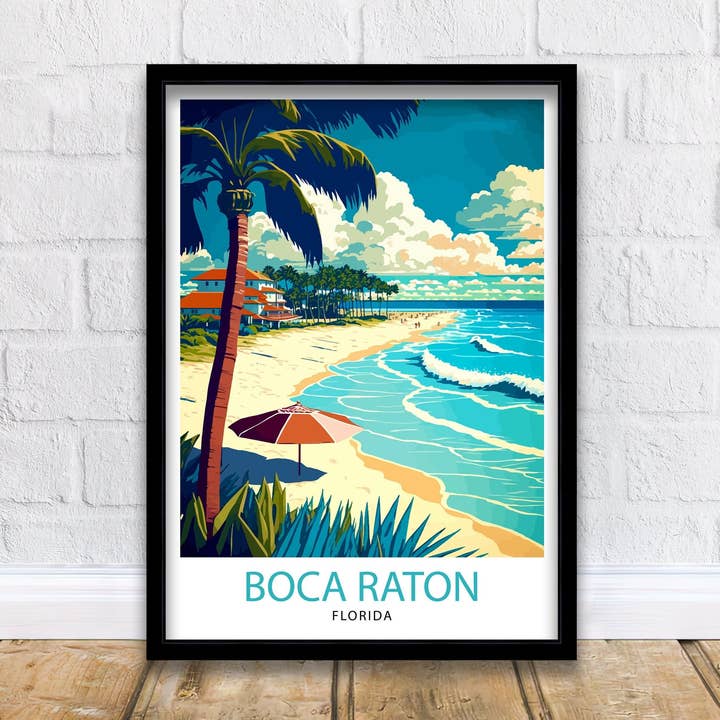Boca Raton Florida Travel Poster| for wholesale by InkNPrintz