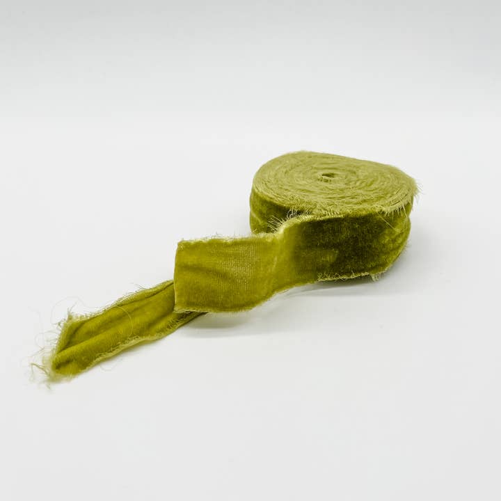 Trim & Twine - Wholesale Ribbon - Gift Wrapping - 1.25" Velvet Ribbon - Raw Edge