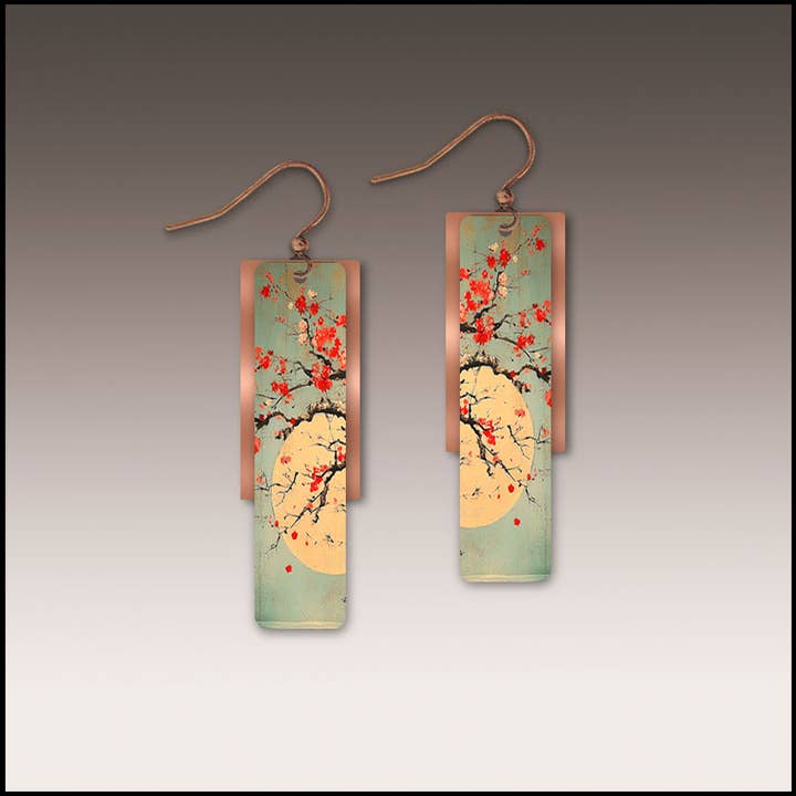 Illustrated Light & DC Designs - Wholesale Dangle Earrings - Cherry Moon Copper Accent Multilayer Earrings