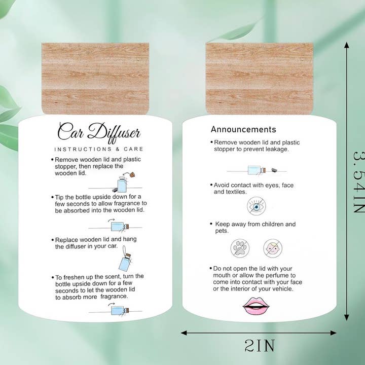 Casey Candle Company - Wholesale Car Freshener - Unisex - Car Diffuser Instruction Cards1