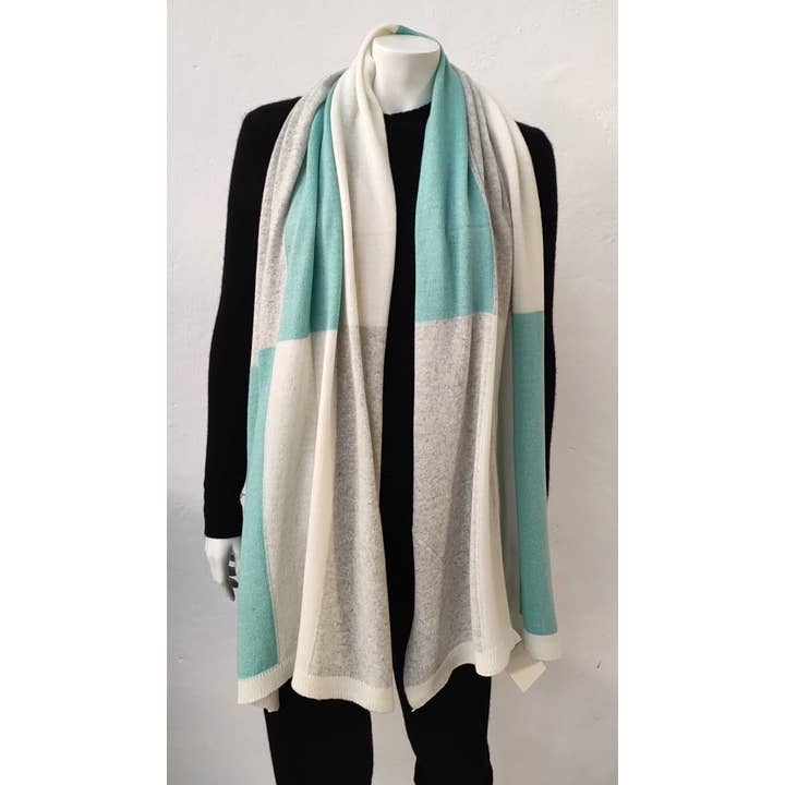 BenveCashmere - Wholesale Scarf - Women's - LARGE KNITTED SCARF PLAID INLAY ONE SIZE1