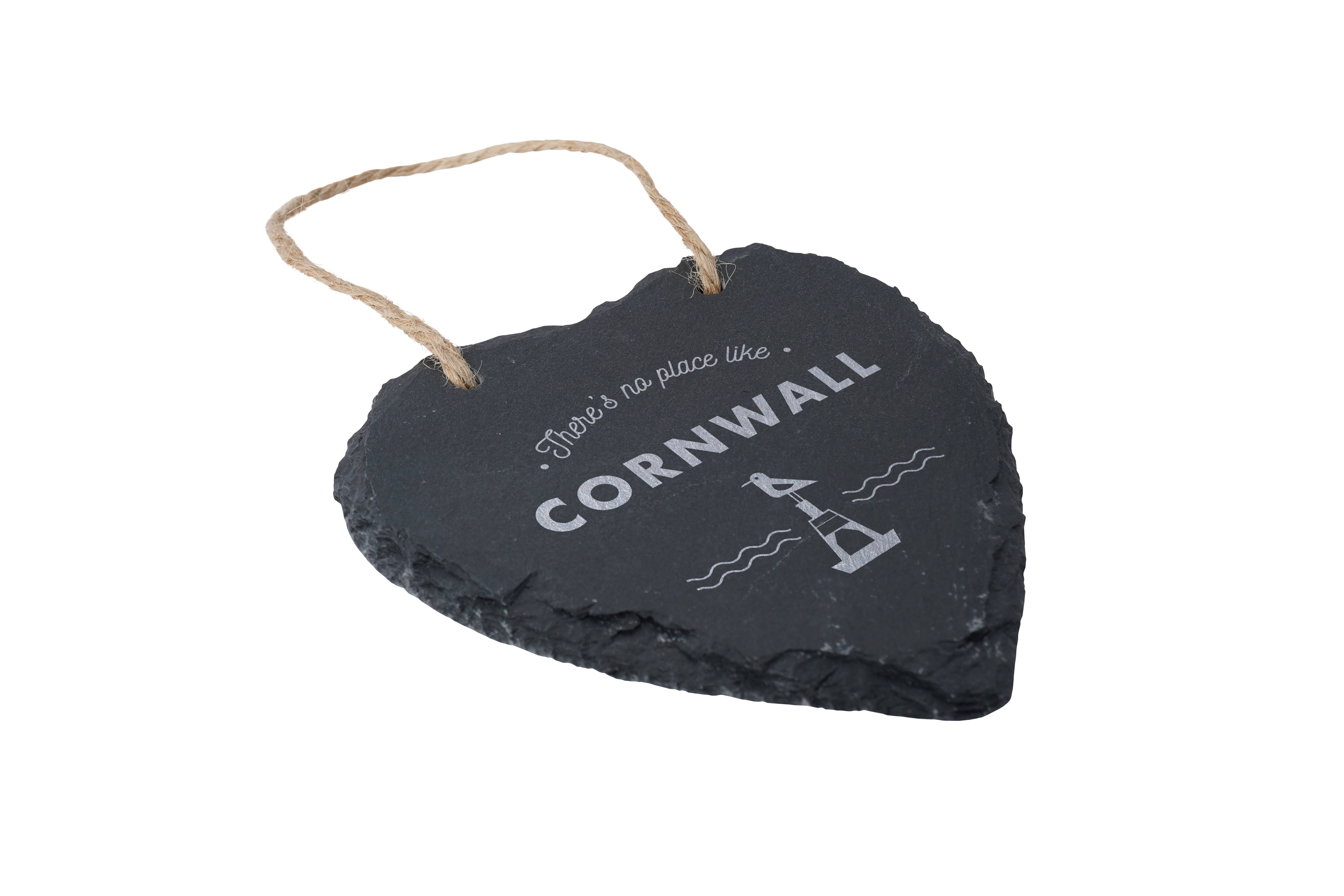 CGB Giftware – wholesale Sign – There's No Place Like Cornwall - Novelty Slate Hanging Heart2