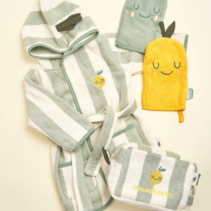 the cotton cloud - Vente Trousse de toilette – unisexe - Trousse de toilette en coton Terry Lola Lemon3