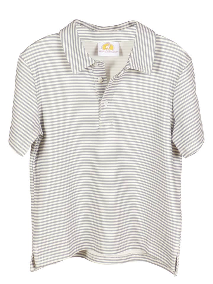 Camicia Patrick: Greers Ferry Grey Stripe per la vendita all'ingrosso da parte di The Yellow Lamb