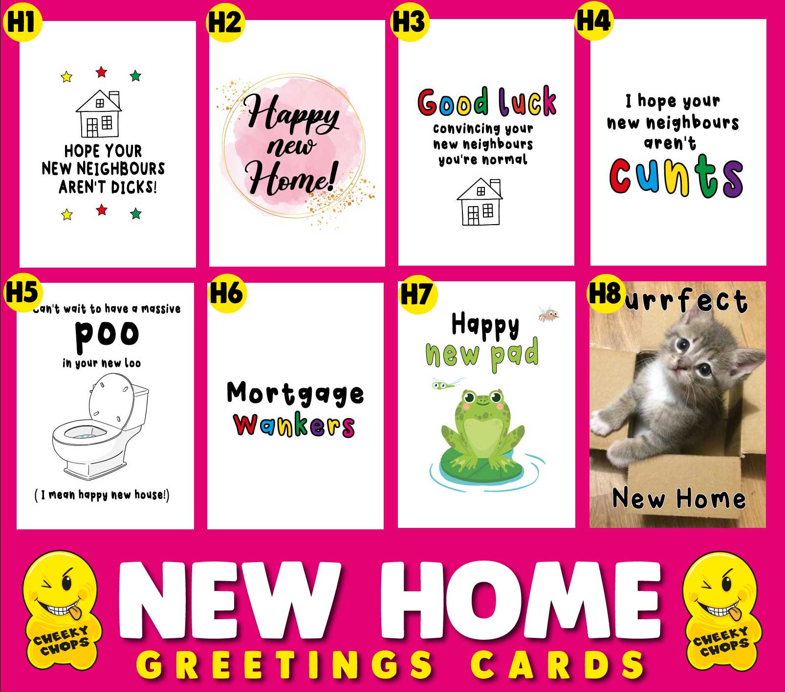 Cheeky Chops Cards & Wanky Candles – wholesale Birthday card – Good Luck Convincing Neighbours - Birthday Card1