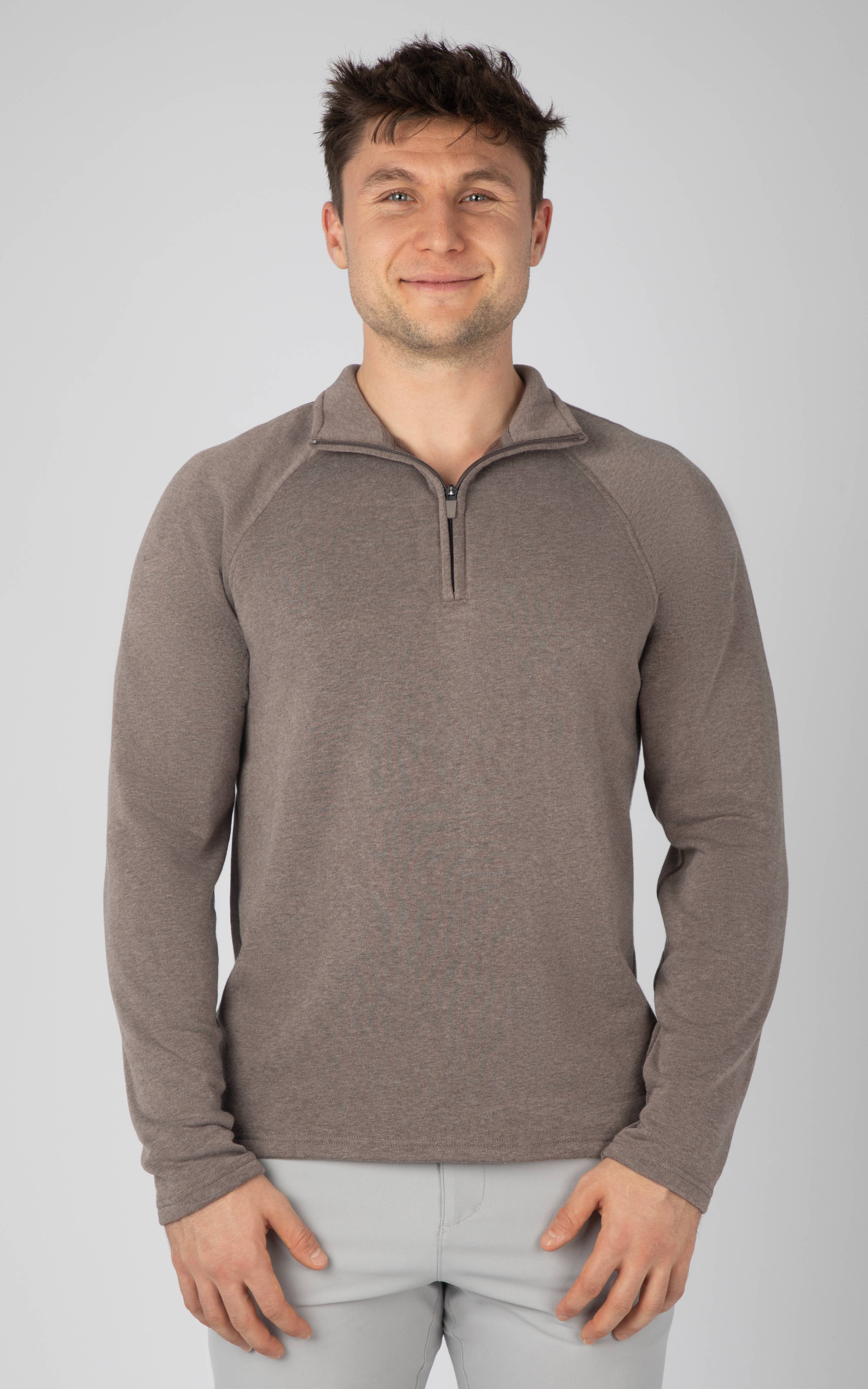 90 Degree by Reflex & Yogalicious - Wholesale Sweatshirt - Men's - Men's Quarter Zip Sweatshirt with Raglan Sleeves5