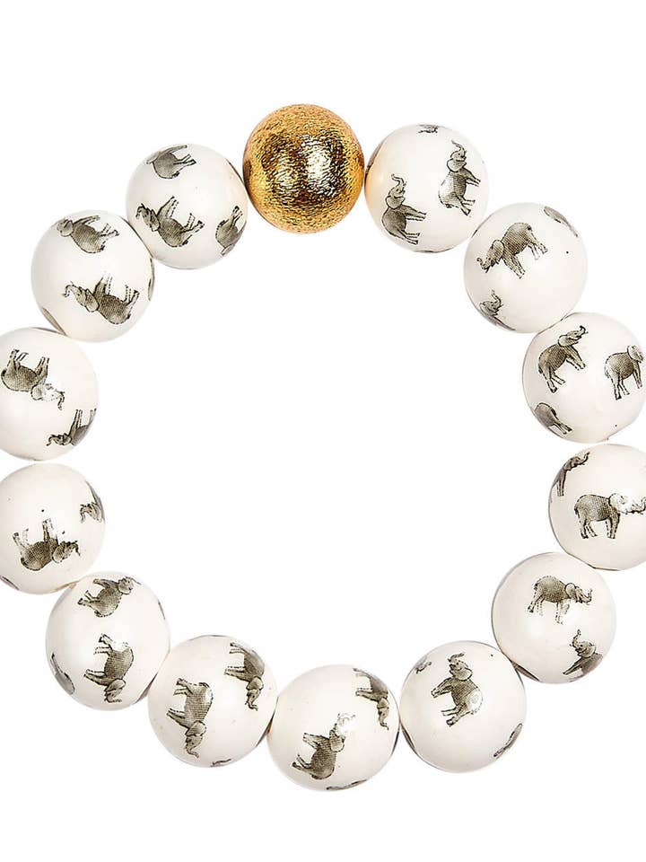Pulsera de Día de Juego con Cuentas de Georgia - Elefante - 14mm - WS para venta al por mayor de Lisi Lerch