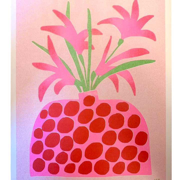 Risograph Print - Lelie 8,5x11" voor wholesale door StitchPrism