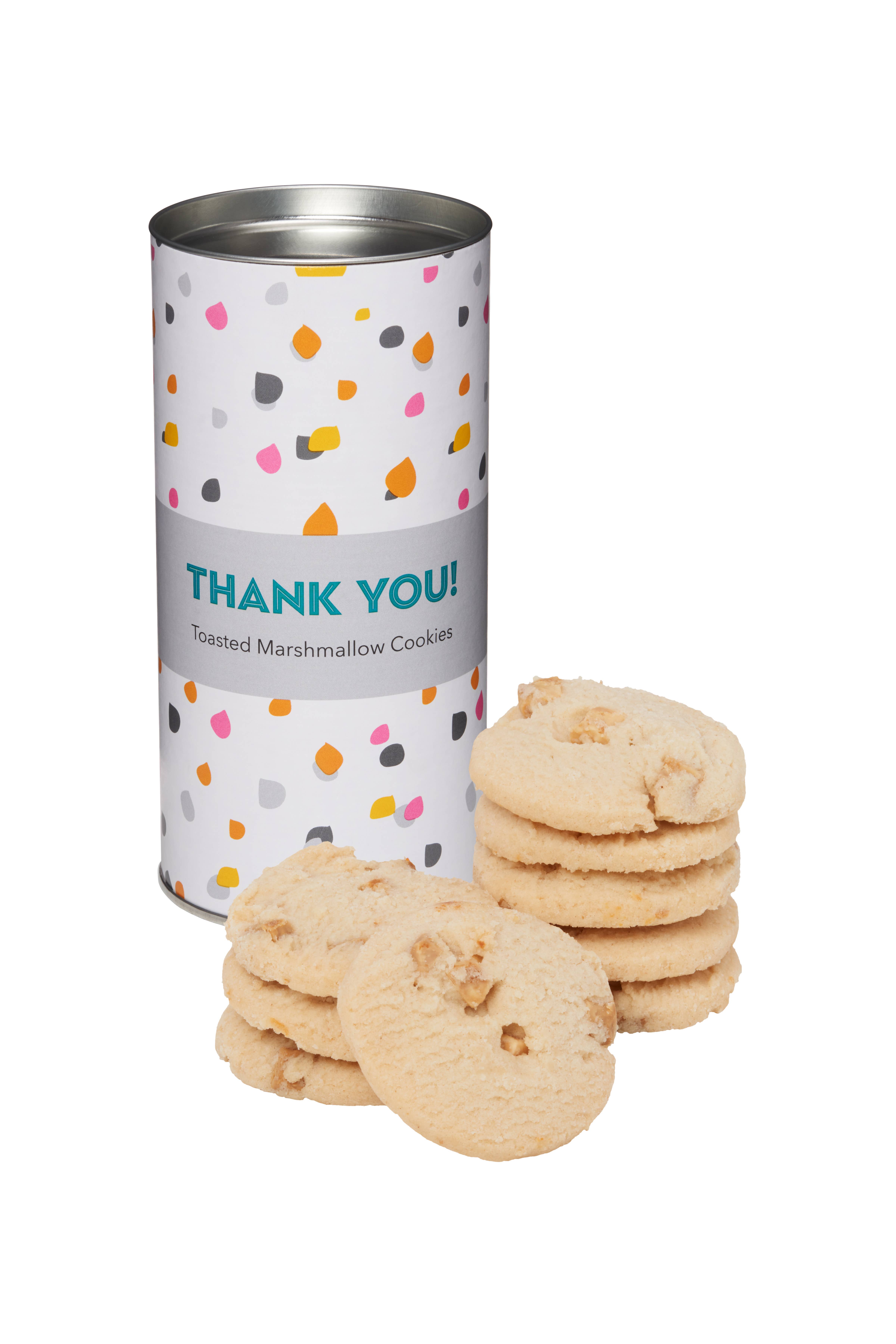 Infinity Brands - Wholesale Biscuit - Thank You 150g Toasted Marshmallow Cookies Gift Tube