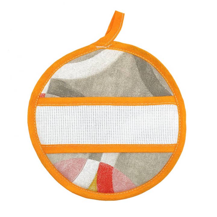 Almatex srl - Wholesale Kitchen Storage/Organizer - RITMO kitchen potholders square cm.20x20 or round diameter cm.19 with a band for embroidery1