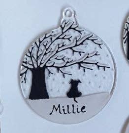 Ally Glass Studio - Wholesale Ornament - Black Dog Christmas Bauble Hanger0