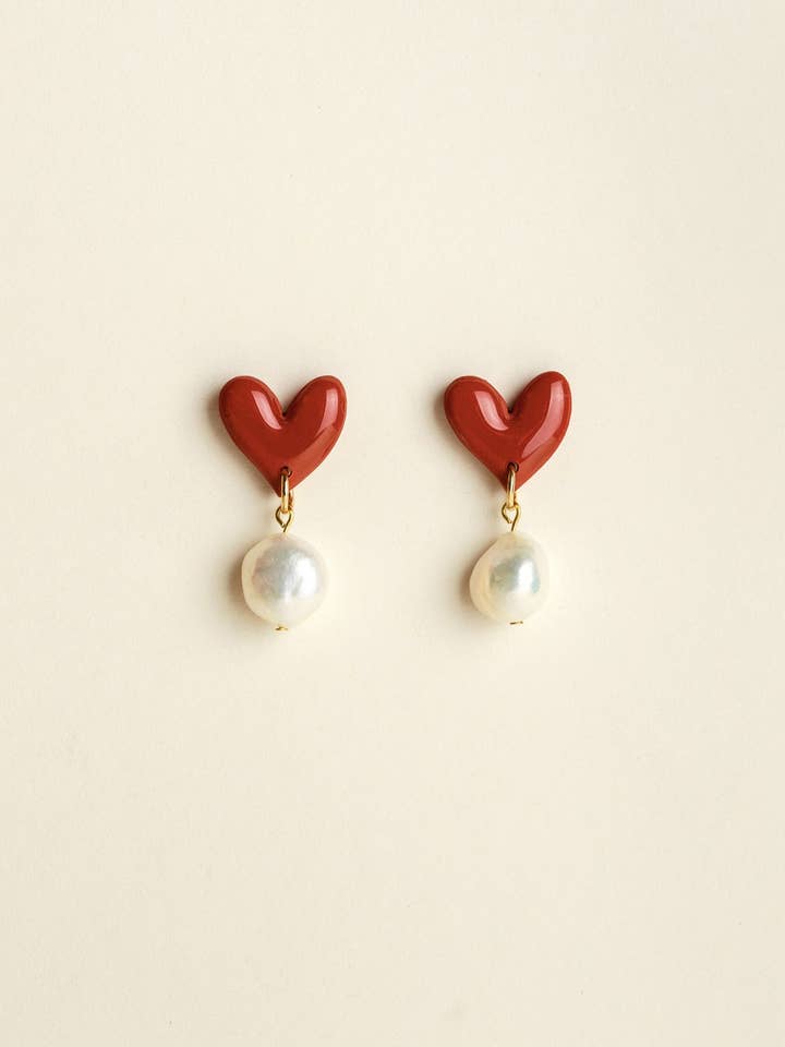 Orecchini Vera - Rosso per la vendita all'ingrosso da parte di Van Schaaijk Studio