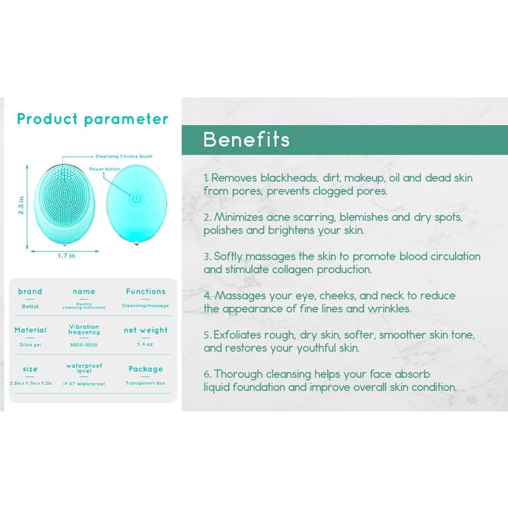 BeNat - Wholesale Electronic Skincare Device - Electric Facial Cleansing Brush