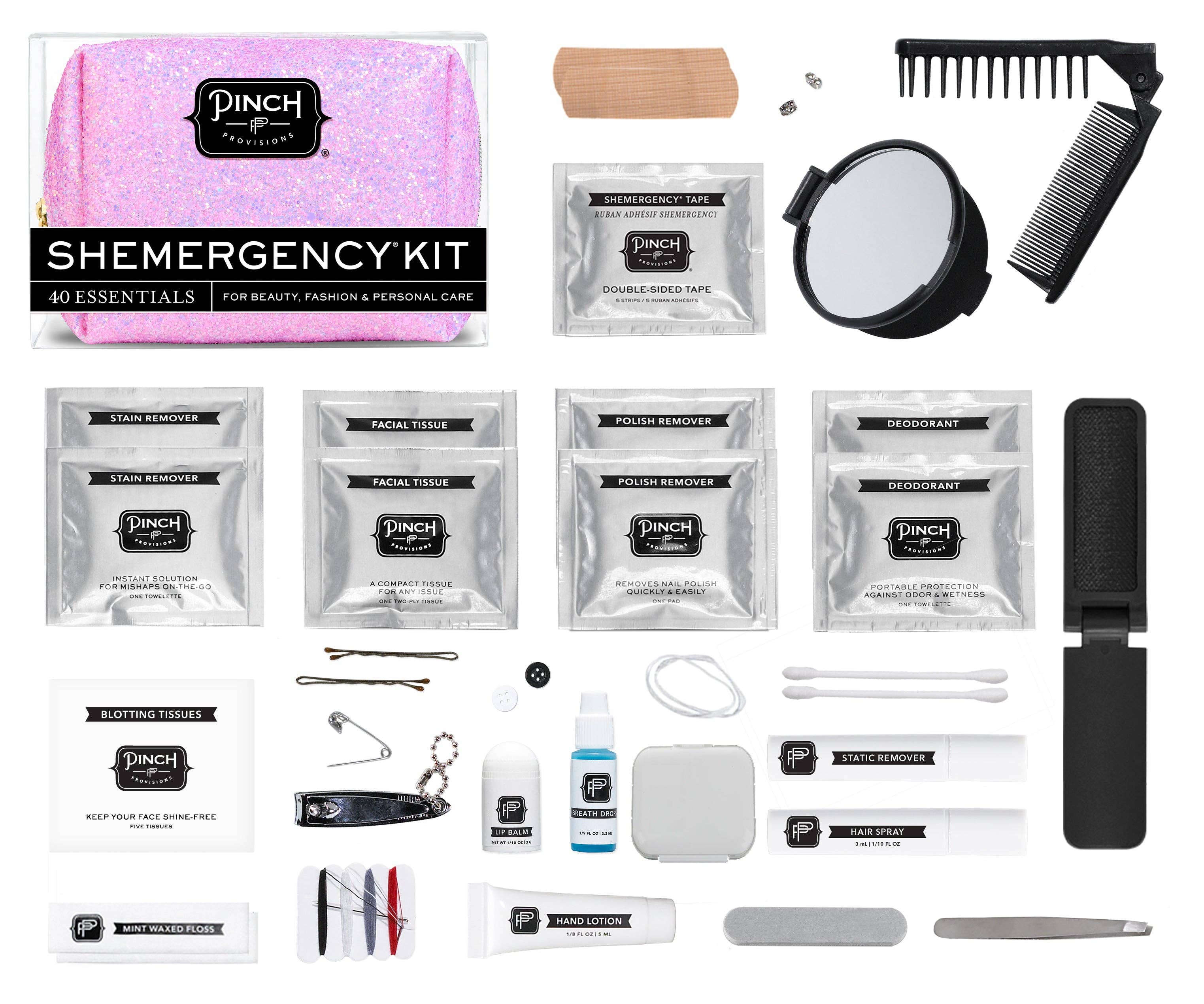 Pinch Provisions - Vente Pochette – femme - Kit de secours pailleté | Orchidée, cadeaux de Noël pour femmes1