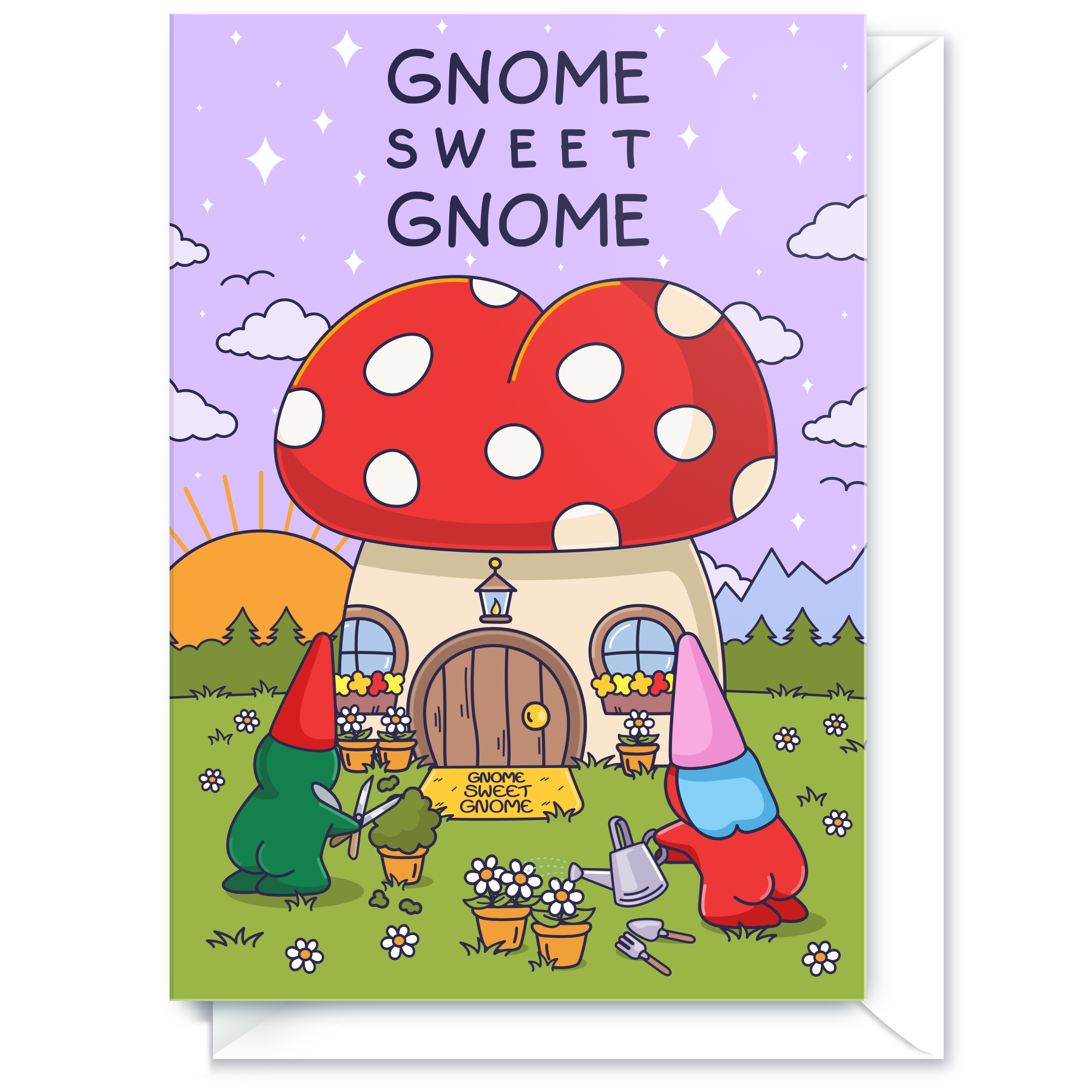 Cheeky Legends - Wholesale Housewarming Card - Gnome Sweet Gnome - Cute New Home Card - Cheeky Garden Couple4