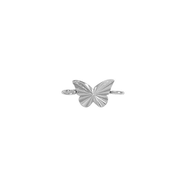 WJW - Wholesale Individual Charm/Pendant - 925 Sterling Silver Sunburst Butterfly Charm Connector5