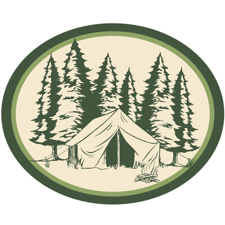 Wilderness Camping Tent Wild Camp  #37366 bw 2 x Vinyl Stickers 10cm 