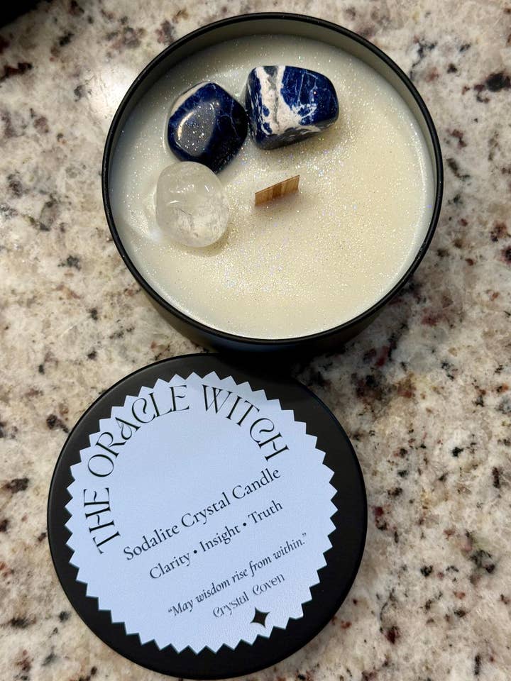 Crystal Coven Candle-The Oracle Witch for wholesale by LibraRising LLC