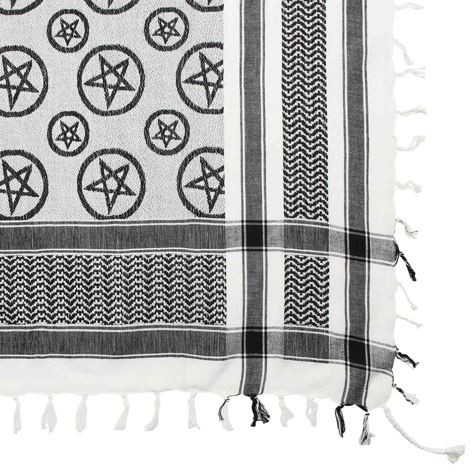 Tribal Trade GmbH – wholesale Scarf – Unisex – Palituch - Pentagram White - Black - Kufiya PLO cloth3