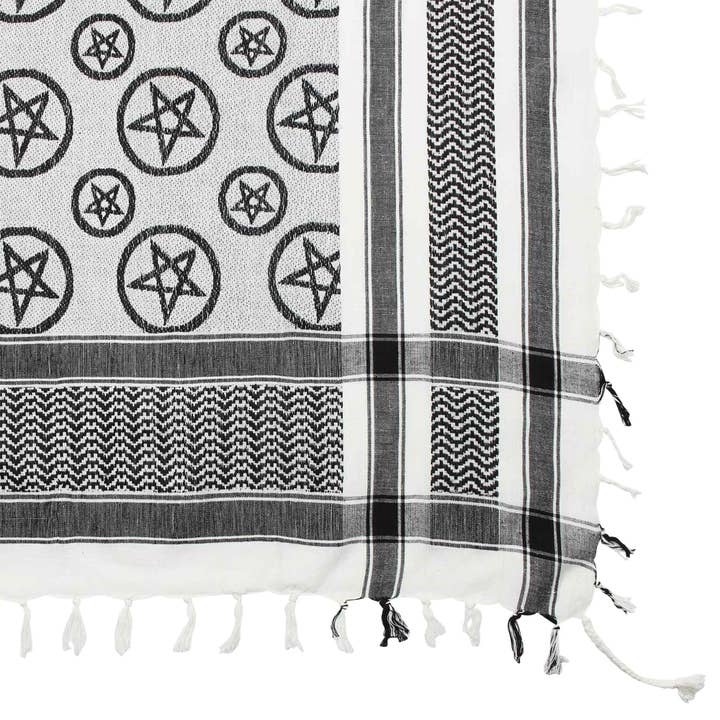 Tribal Trade GmbH – wholesale Scarf – Unisex – Palituch - Pentagram White - Black - Kufiya PLO cloth3