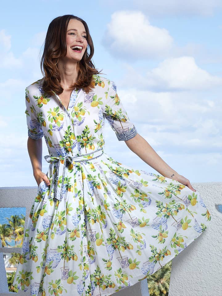 Madame Maisel Imprimé Citron et Chinoiserie pour la vente par Dizzy-Lizzie