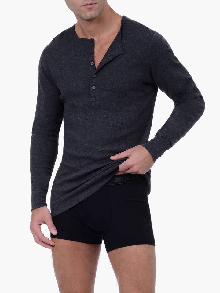 Essential Cotton Long Sleeve Henley for wholesale by 2(X)IST