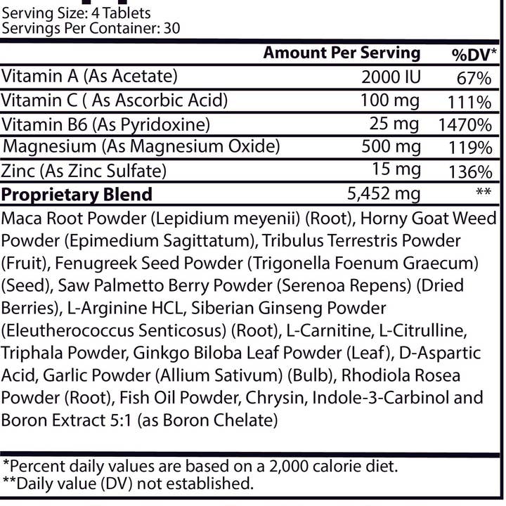 Angry Supplements - Wholesale Oral Supplement/Vitamin - Monster Test Testosterone Booster for Men, 6,000+ mg