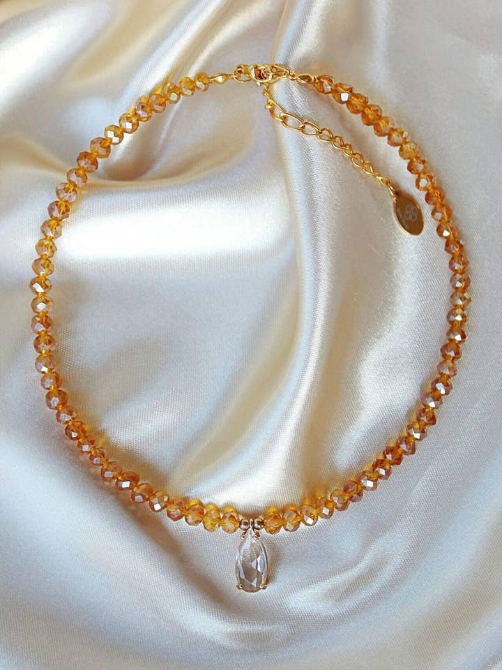 Champagne-party | 18 karat choker med østrigske krystaller for engroshandel hos Divine Dulcet